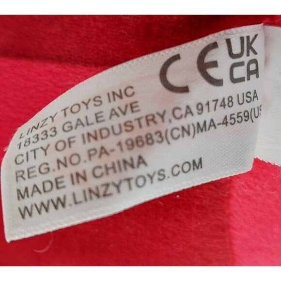 Linzy Christmas Ornament Plush Red Striped Gold Green Holly Smile Face 13" - Picture 7 of 9